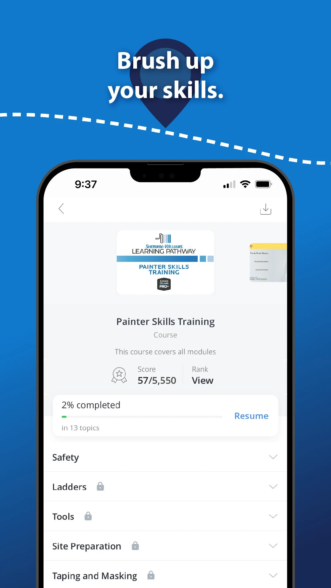 SW Learning Pathway screenshot