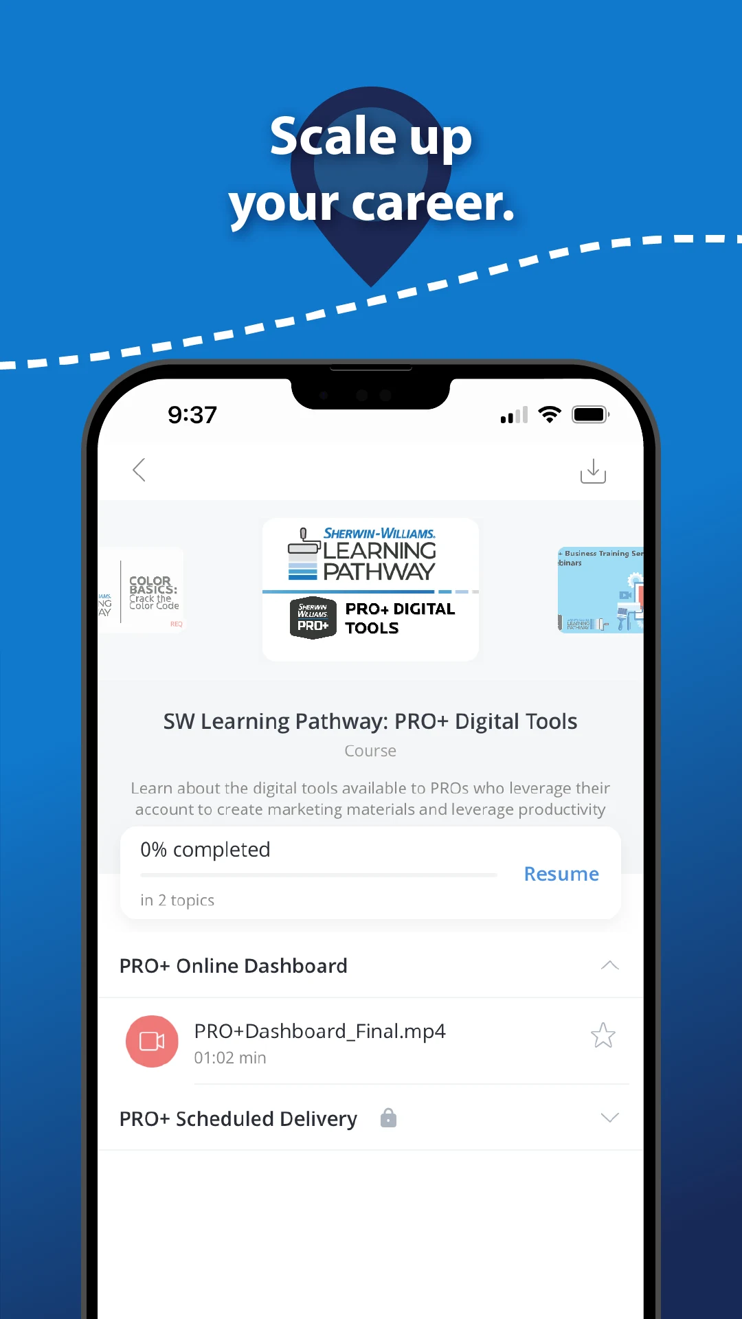 SW Learning Pathway screenshot